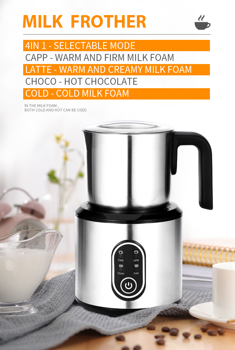 4-in-1 milk frother operation modes