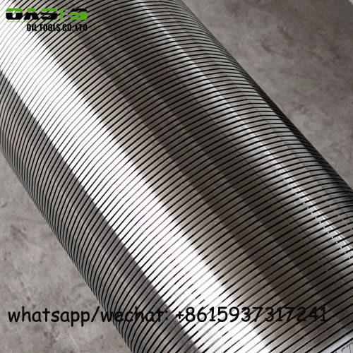Stainless steel continuous slot wire wrap screen cross-section view