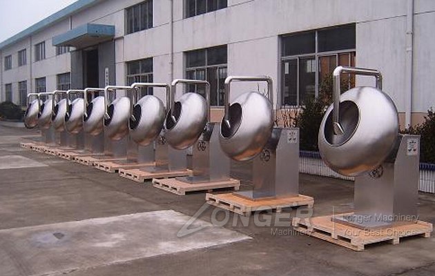 Stainless steel rotating drum nut coating machines