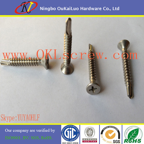 Stainless Steel Phillips Countersunk Self-Drilling Screws
