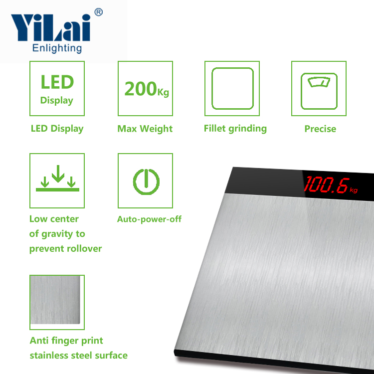 Stainless steel platform 200 kg capacity body weight scale body bathroom scale - Image 2
