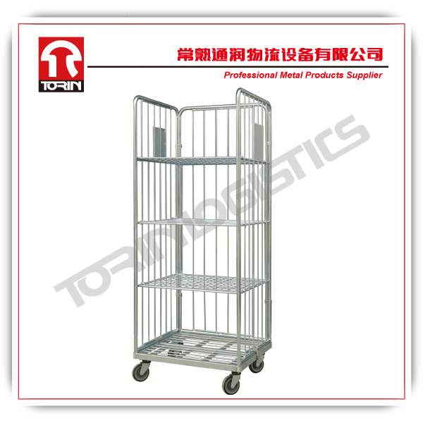 Stainless Steel Roll Storage Cage with Casters