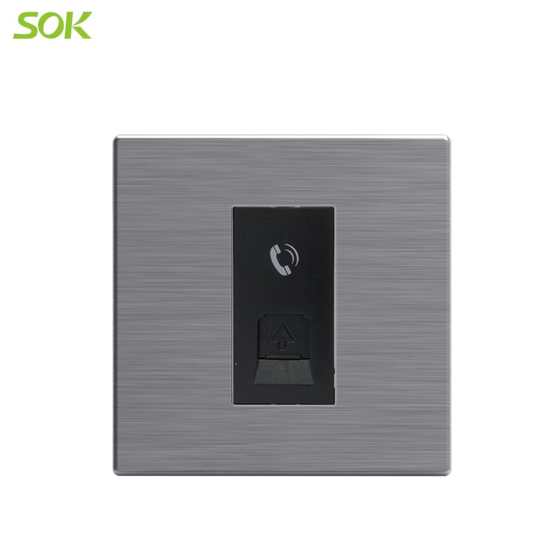 Stainless Steel TEL Socket Outlet 1 Gang - Image 2