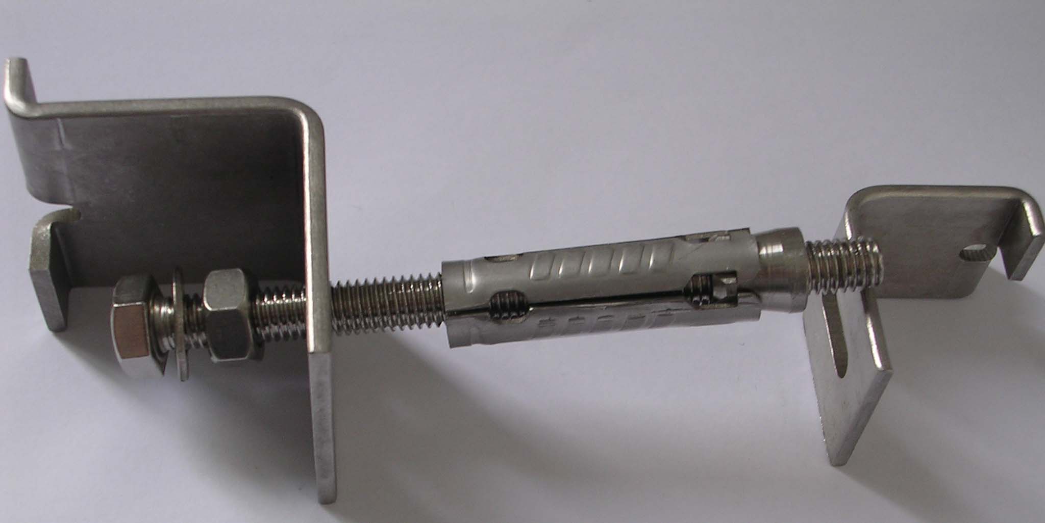 Adjustable Metal Bracket Assembly with Threaded Rod and Expansion Anchor