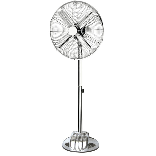 Chrome Stand Fan with Adjustable Height