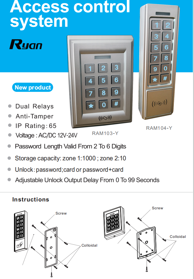 standalone access conrol keypad reader - Image 2