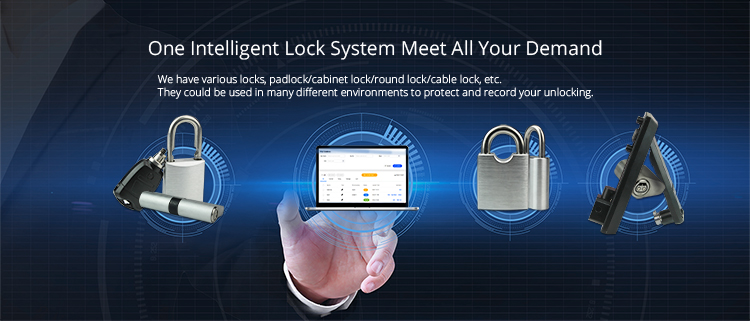 Variety of available intelligent lock types including padlocks and cable locks