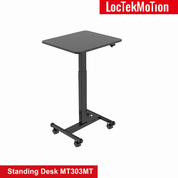 Height Adjustable Mobile Desk with Tilting Surface