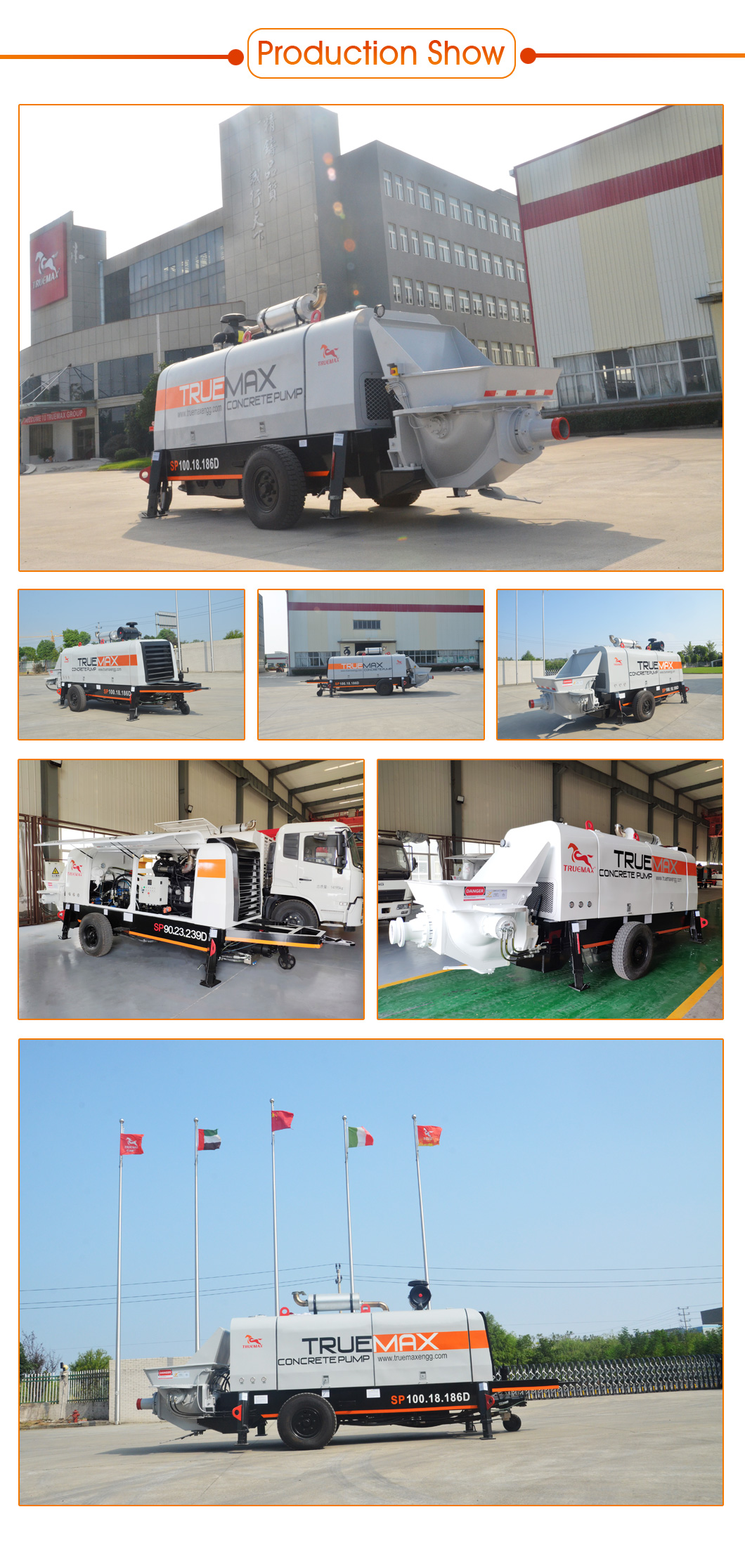 Stationary concrete pump exterior