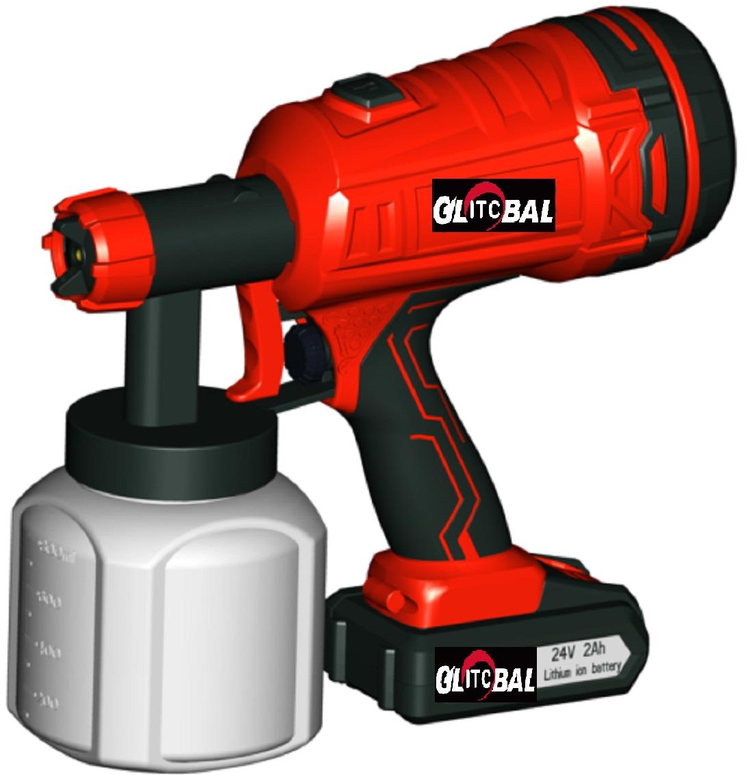 Cordless electric paint sprayer unit