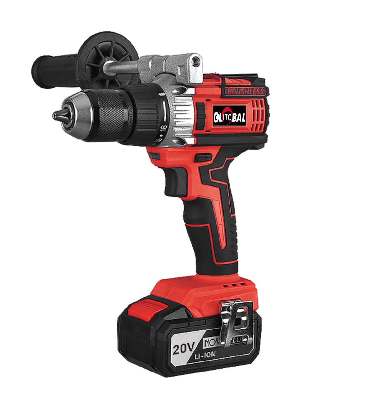 Cordless impact drill set with battery and accessories
