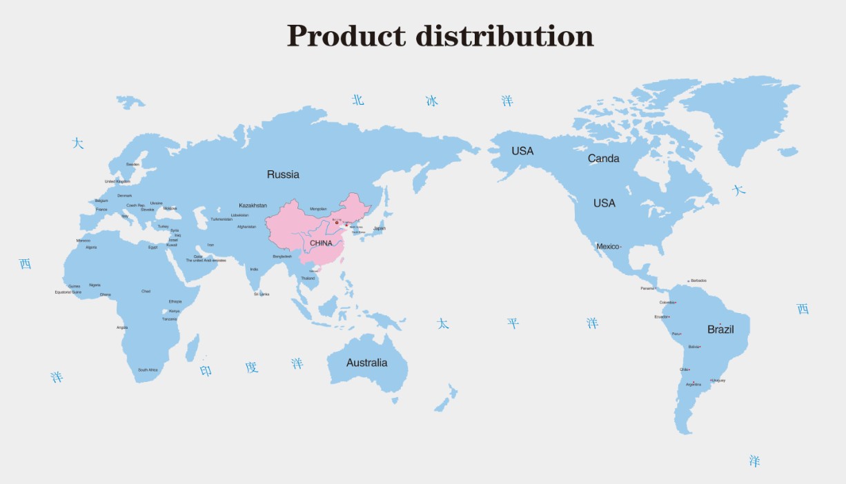 World map showing distribution of the steel drum production line