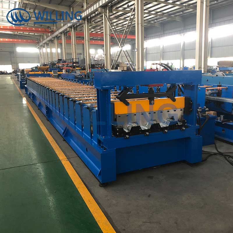 Steel floor decking roll forming machine full view