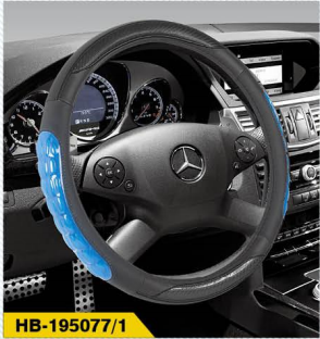 Black Steering Wheel Cover with Blue Accents