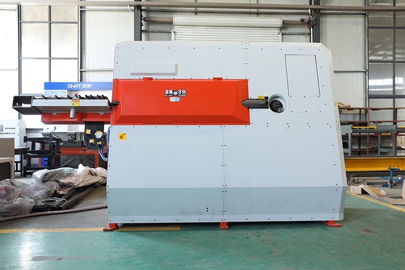 Heavy-duty CNC stirrup bending machine in an industrial setting