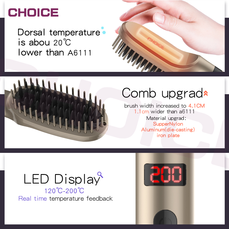 Digital Display Hair Straightening Brush