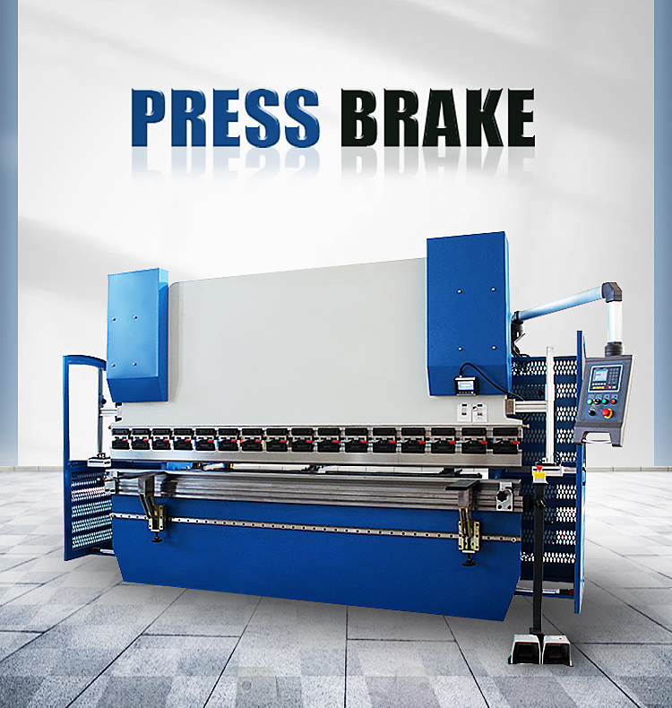 Front view of hydraulic press brake machine