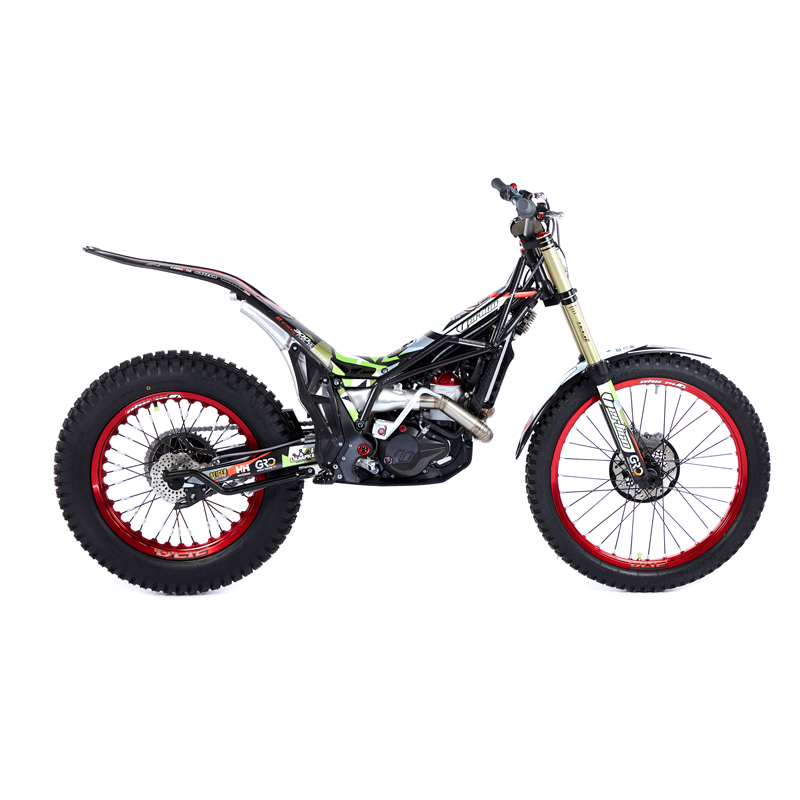 Trials bike with red rims