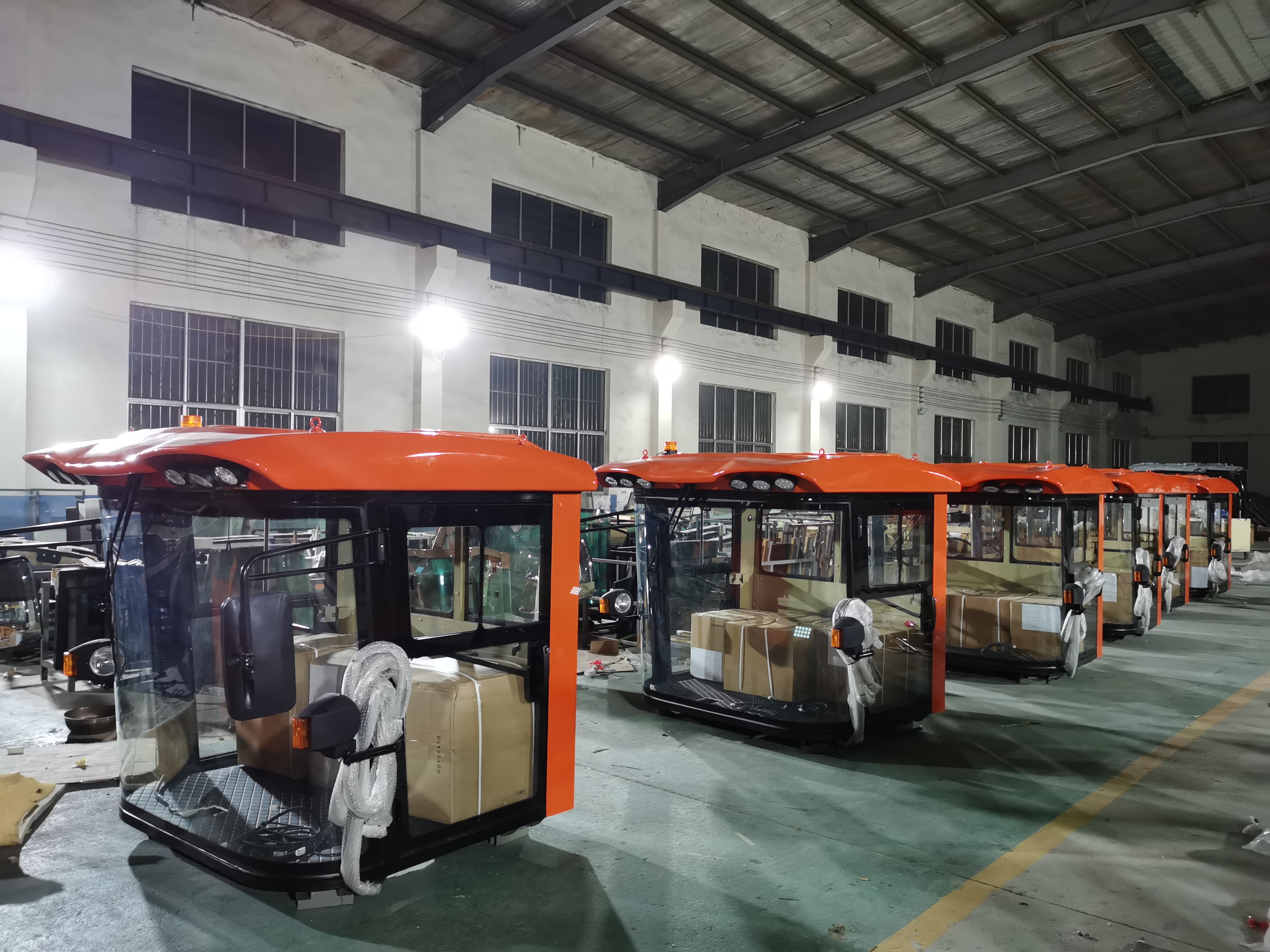 Cabin with integrated lighting system for night operation