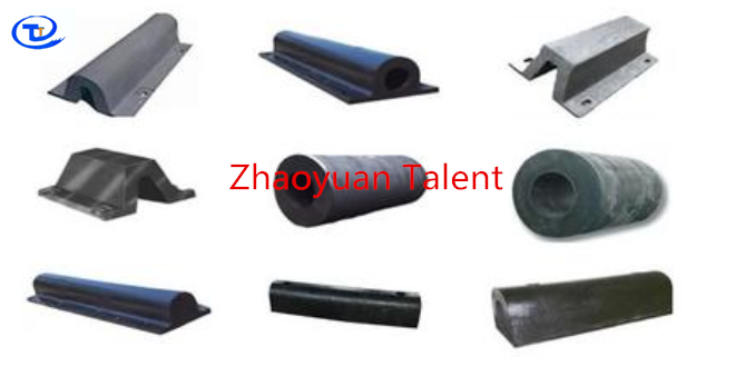 Close-up of industrial marine rubber fender