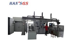 Automated laser cladding machine tool for industrial crankshaft repair