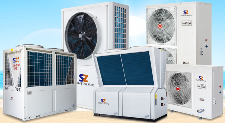 High-efficiency pool heat pump unit exterior design.