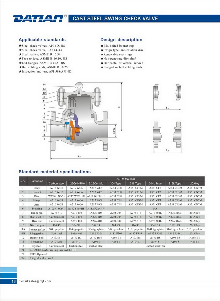Swing Type Backflow Check Valve