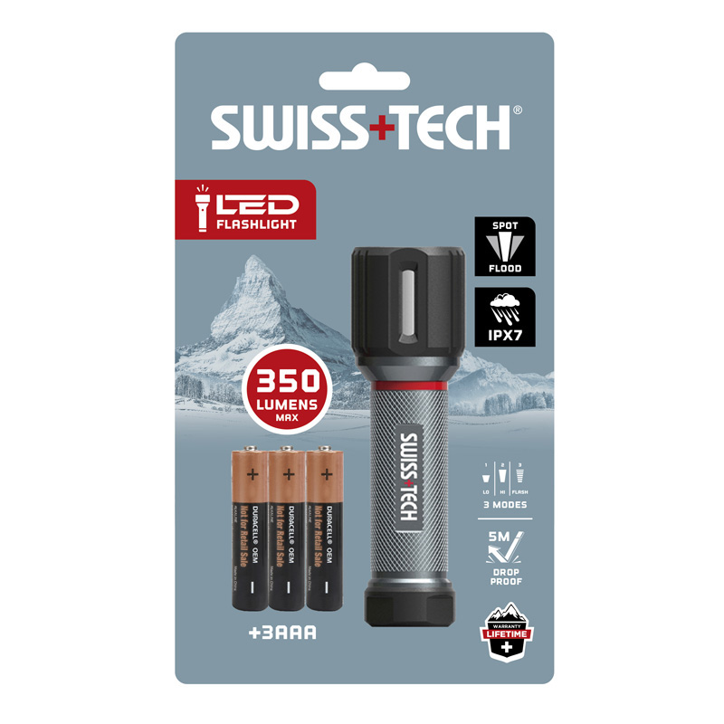 SWISS TECH 3AAA Aluminum Casing with Rubber protection - Image 2