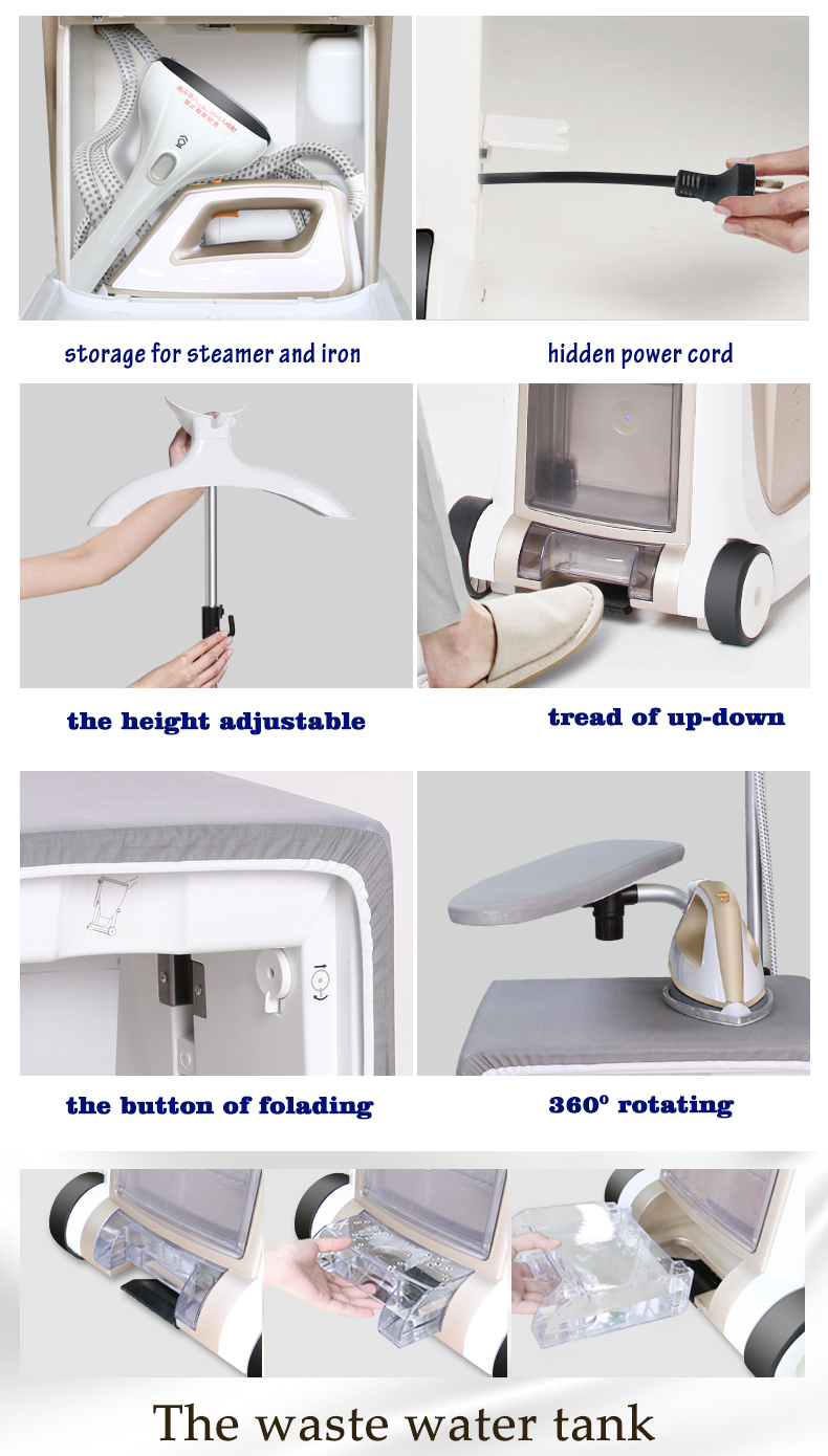 Detailed features including cord management and height adjustment