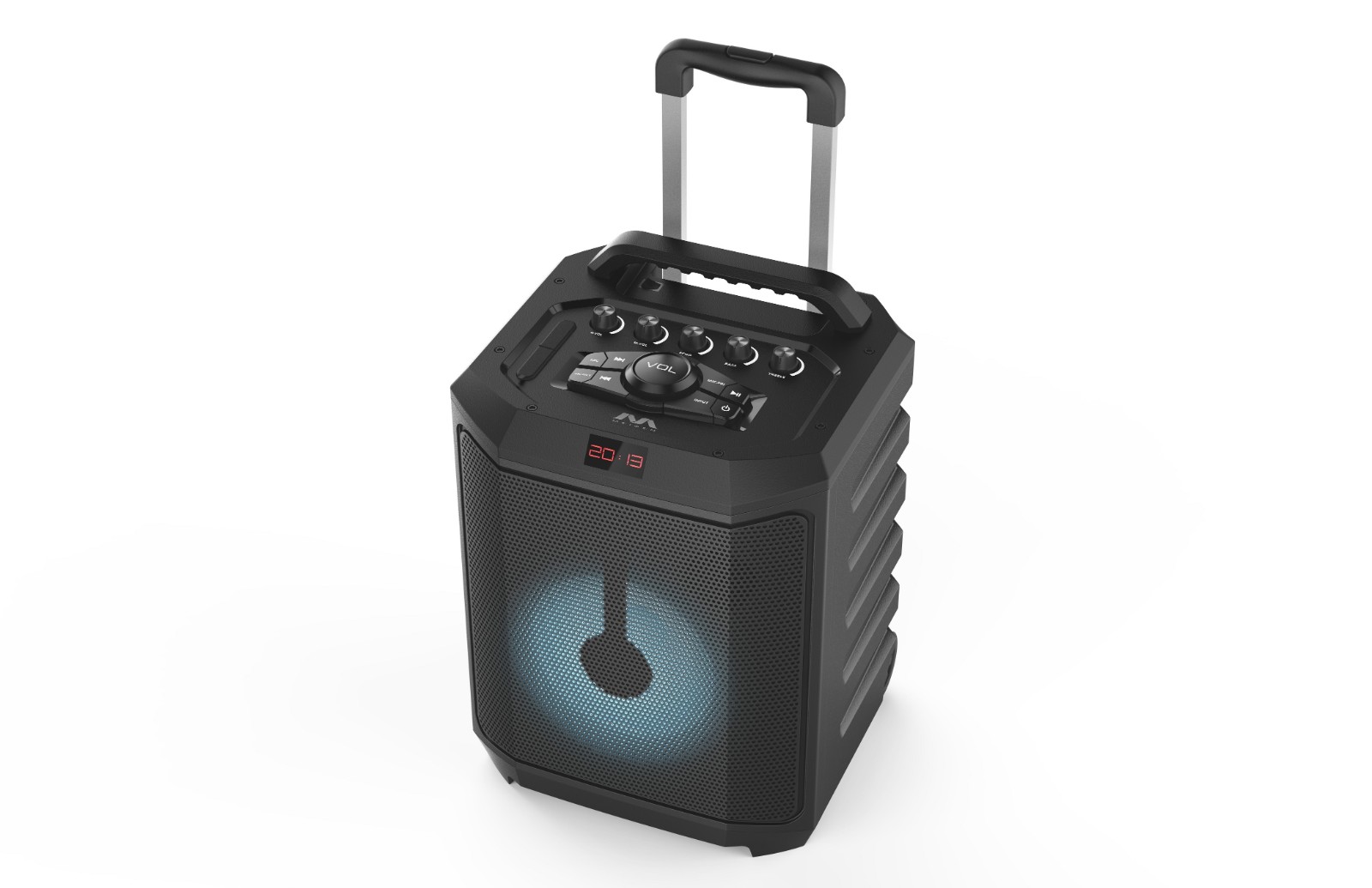 Portable Trolley Speaker with Bluetooth and LED Lighting