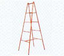 Orange Metal Step Ladder for Industrial Use