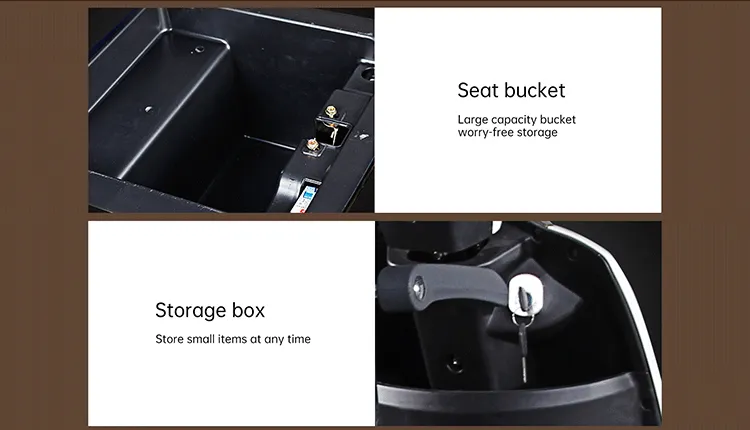 Storage capacity demonstration showing seat bucket and storage box