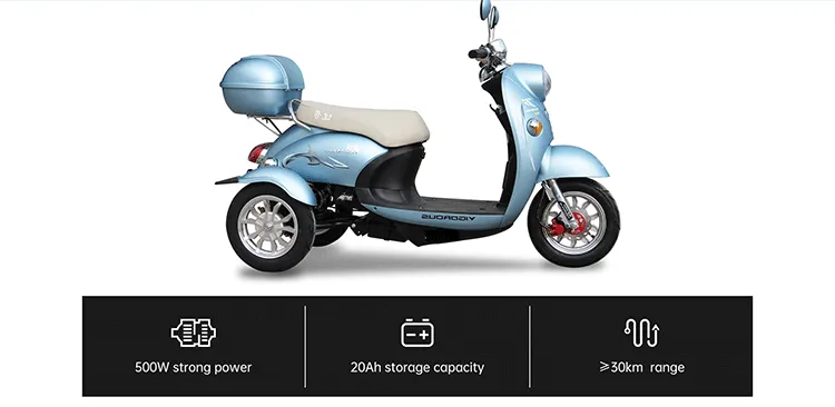 Power and range indicators of the scooter