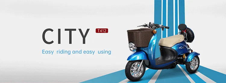 Front view of the T412 electric mobility scooter
