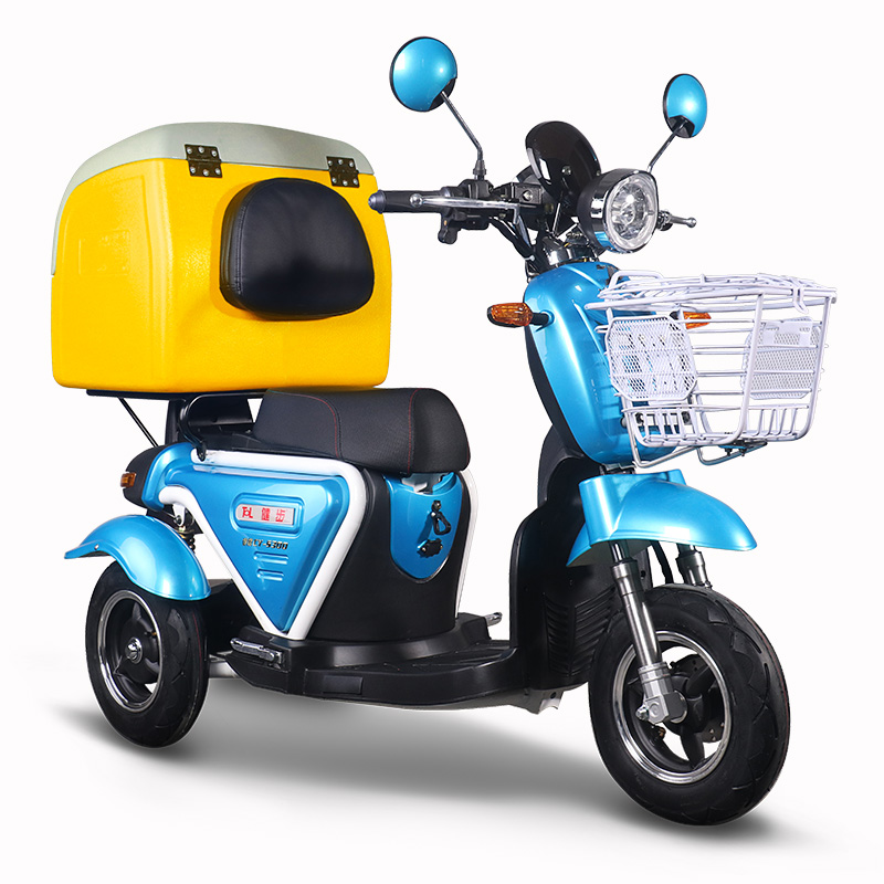 T413-2 Food Delivery Scooter Three Wheel Electric Tricycle Scooter with Cooler Box - Image 2