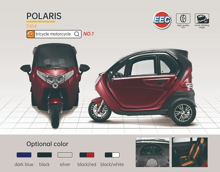 T414 Electric Tricycle in various color options