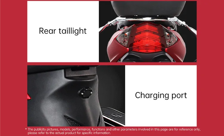 Tricycle taillight and charging port detail