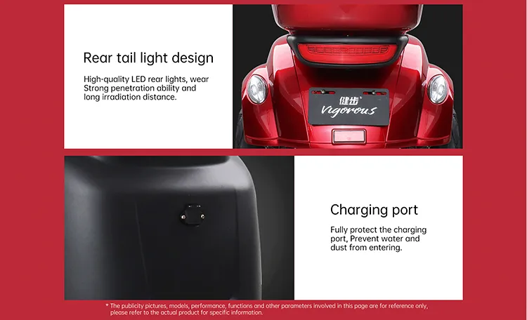 Rear LED lights and charging port protection