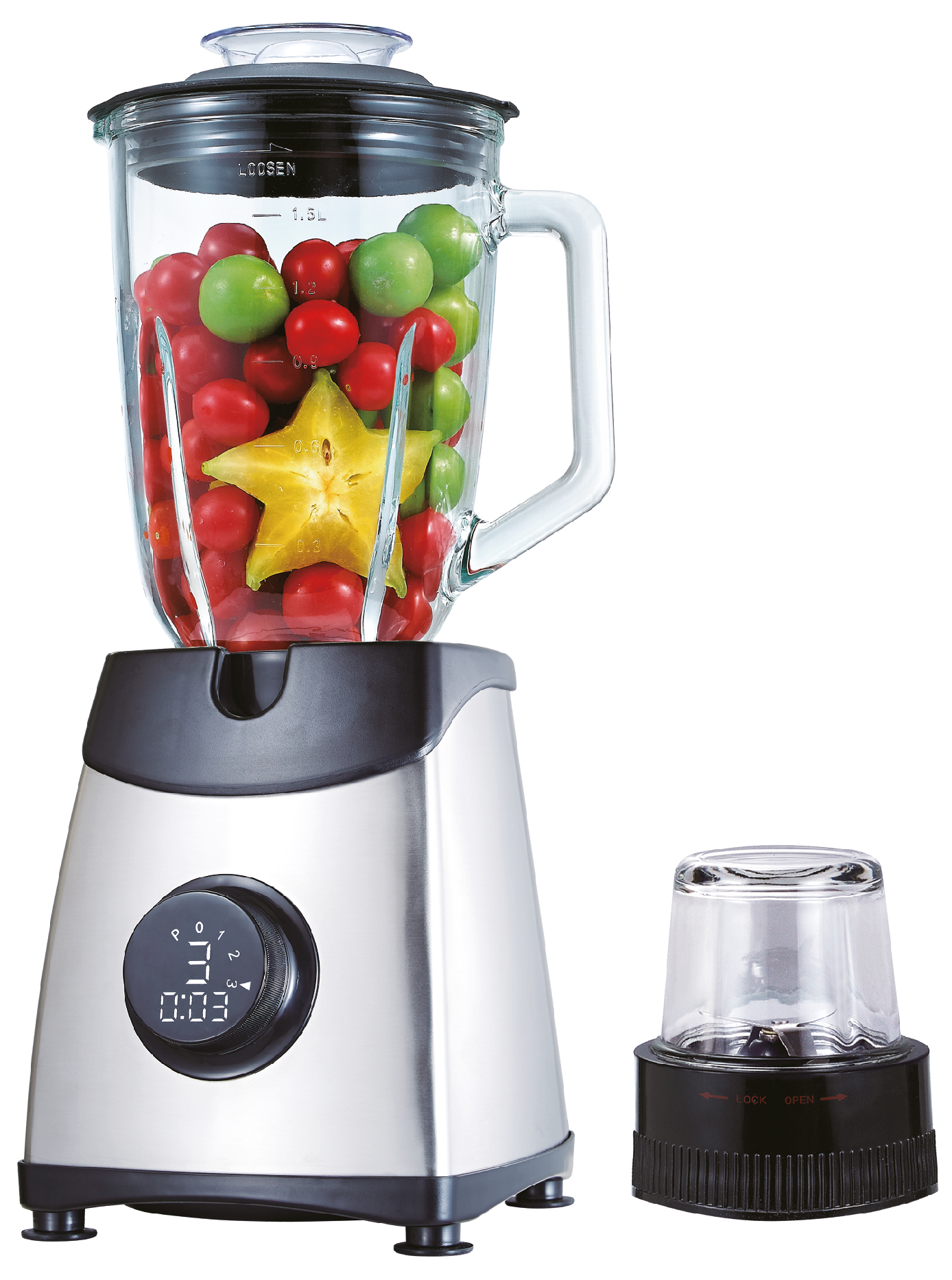 Digital Tabletop Blender with Grinding Attachment