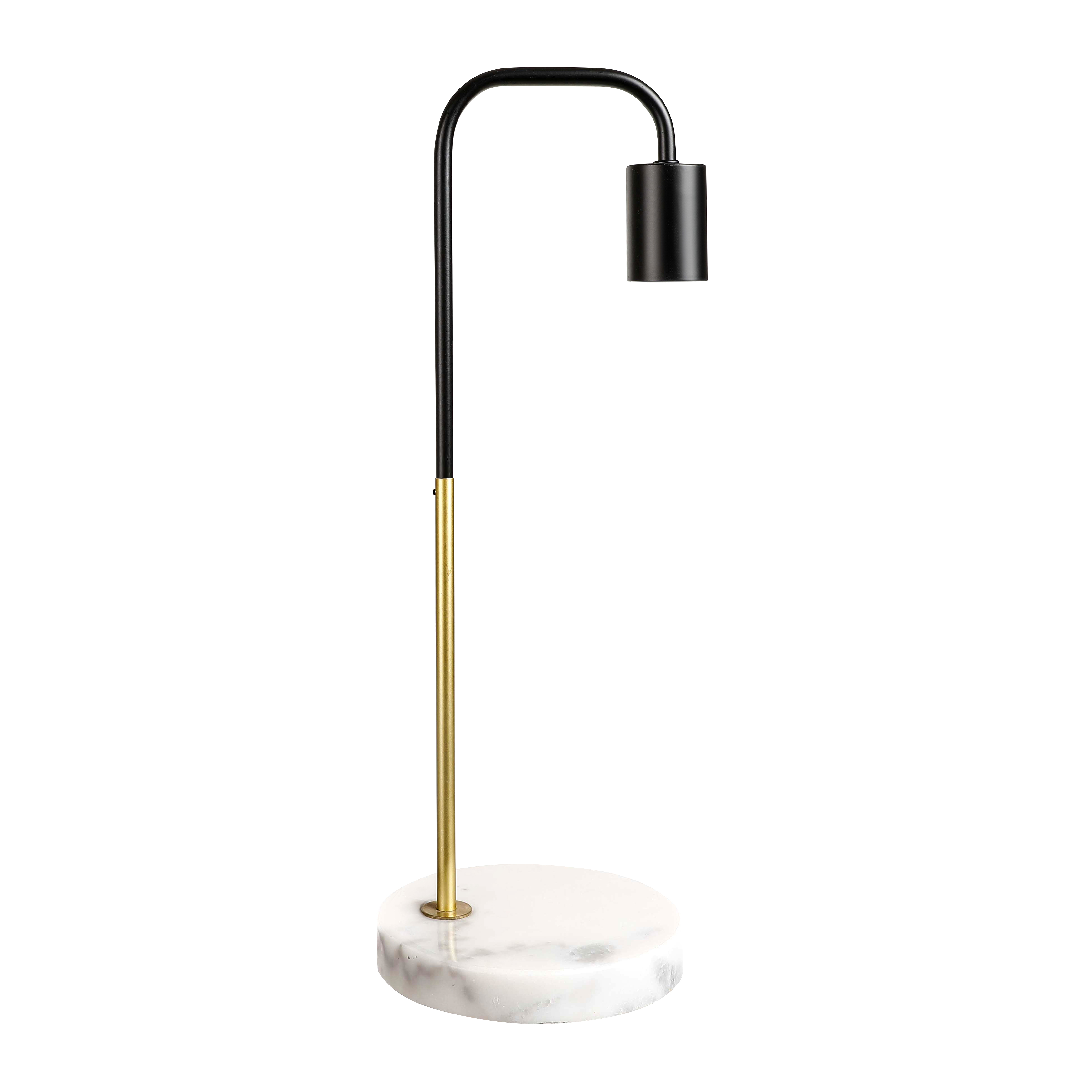 Marble Base Table Lamp with Black Shade