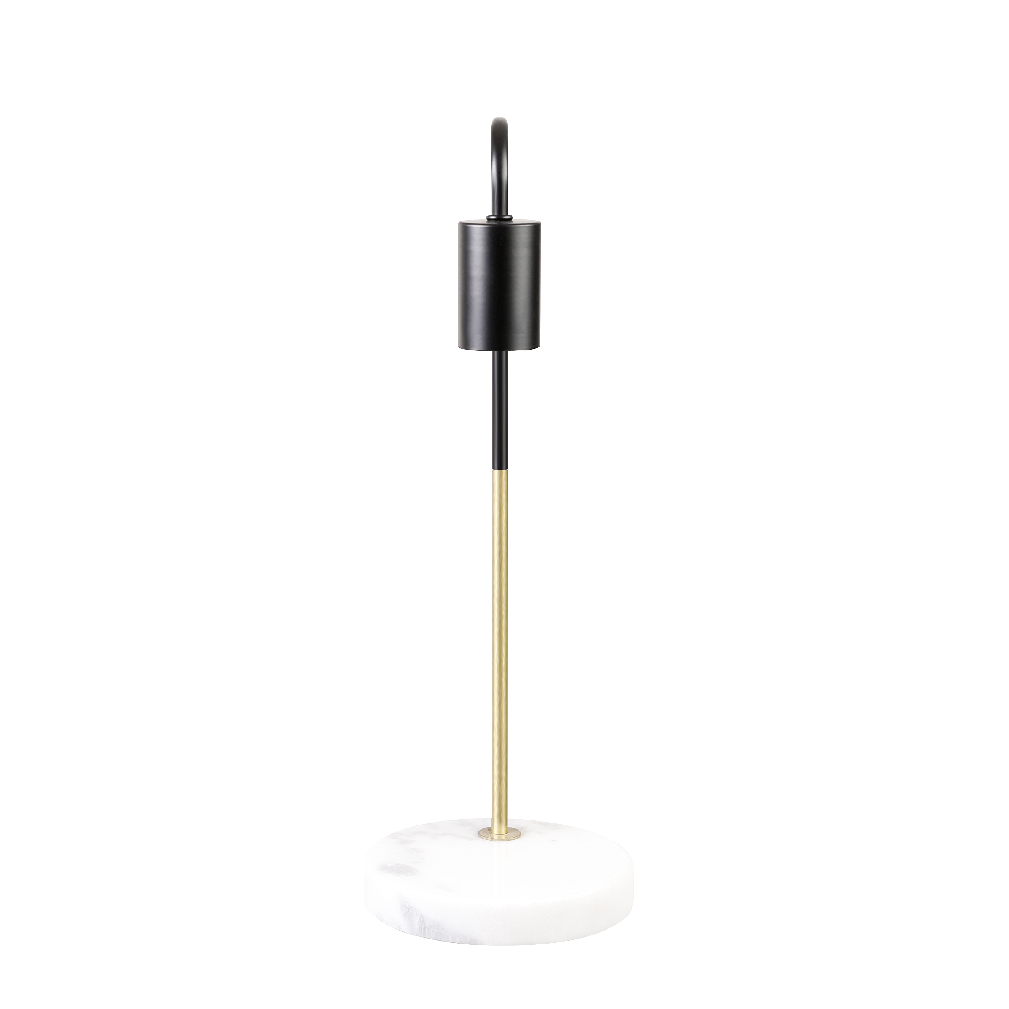 Marble Base Table Lamp with Black Shade