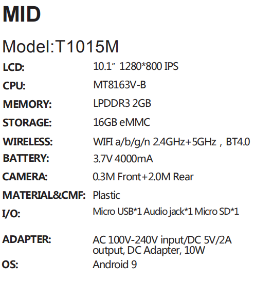 10.1-inch Android Tablet with 16GB Storage