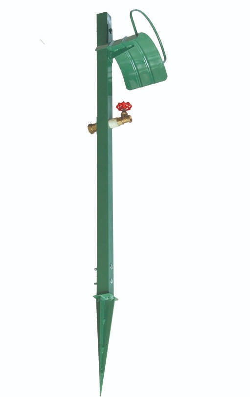 Grounded Garden Hose Hanger with Faucet Attachment