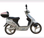 Silver Electric Scooter with Rear Storage