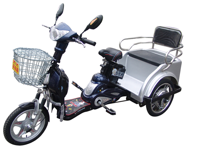 Electric Passenger Tricycle with Front Basket