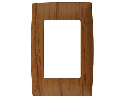 Teak wood electrical outlet frame with smooth rounded edges