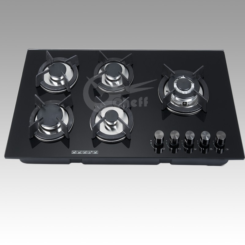 Tempered glass panel built in Sabaf 5 burners LPG gas hob - Image 3