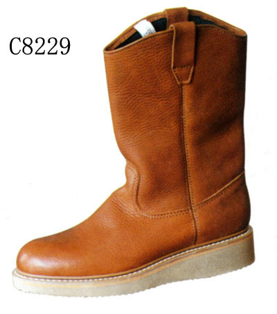Leather Work Boots with Enhanced Grip