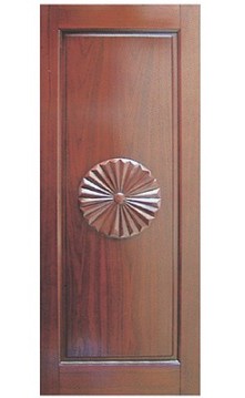 Carved Floral Solid Wood Door Panel