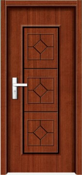 Wood Veneer Interior Door with Diamond Panels